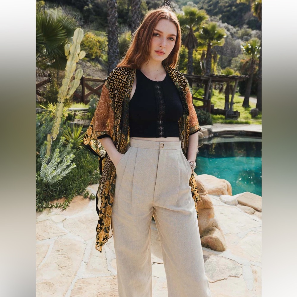 Boho duster with velvet details